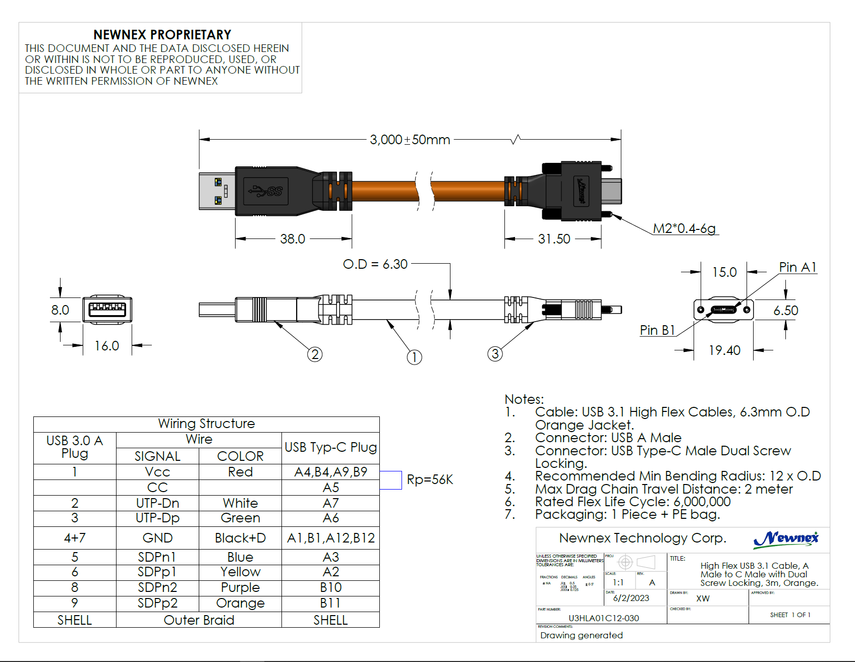 High Flex USB Cable for Robotic Applications